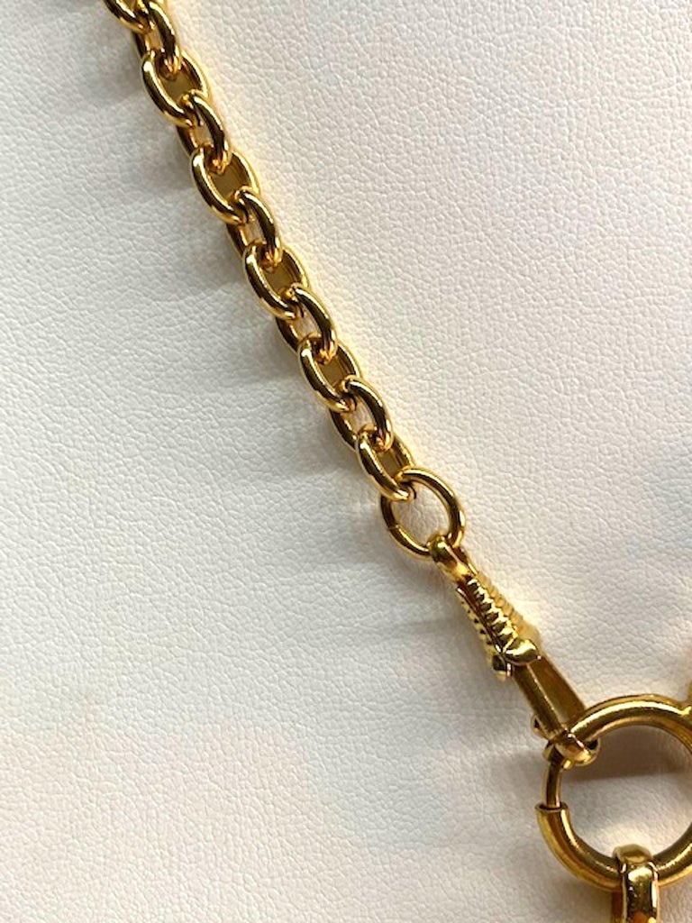 Chanel 1980s Long CC Logo Pendant Necklace at 1stDibs