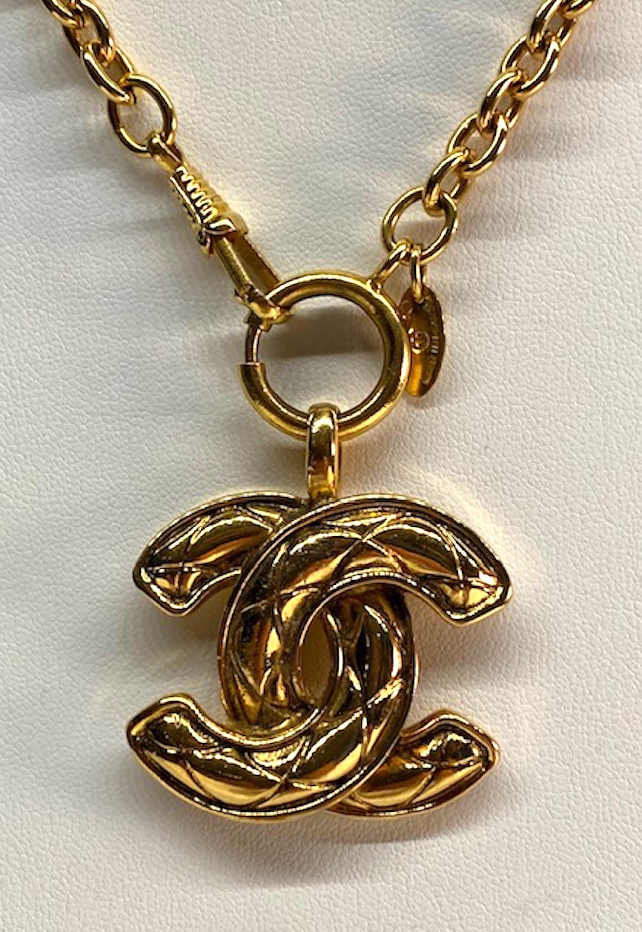 Chanel 1980s Long CC Logo Pendant Necklace 1