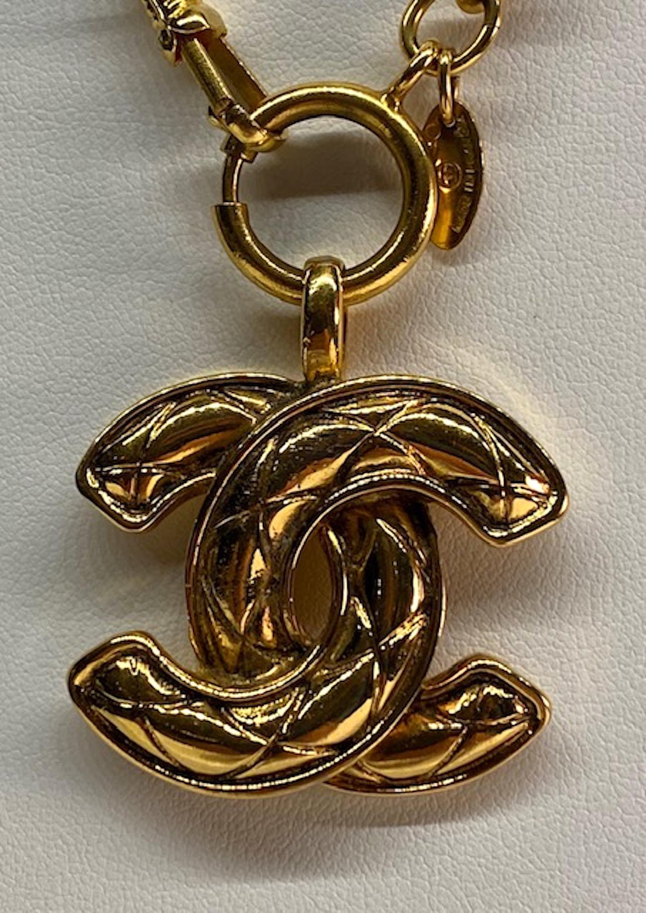 Chanel 1980s Long CC Logo Pendant Necklace 2