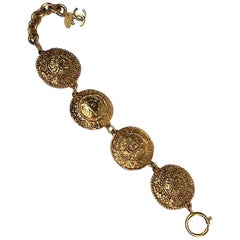 Vintage Chanel 1980s Medallion Link Bracelet