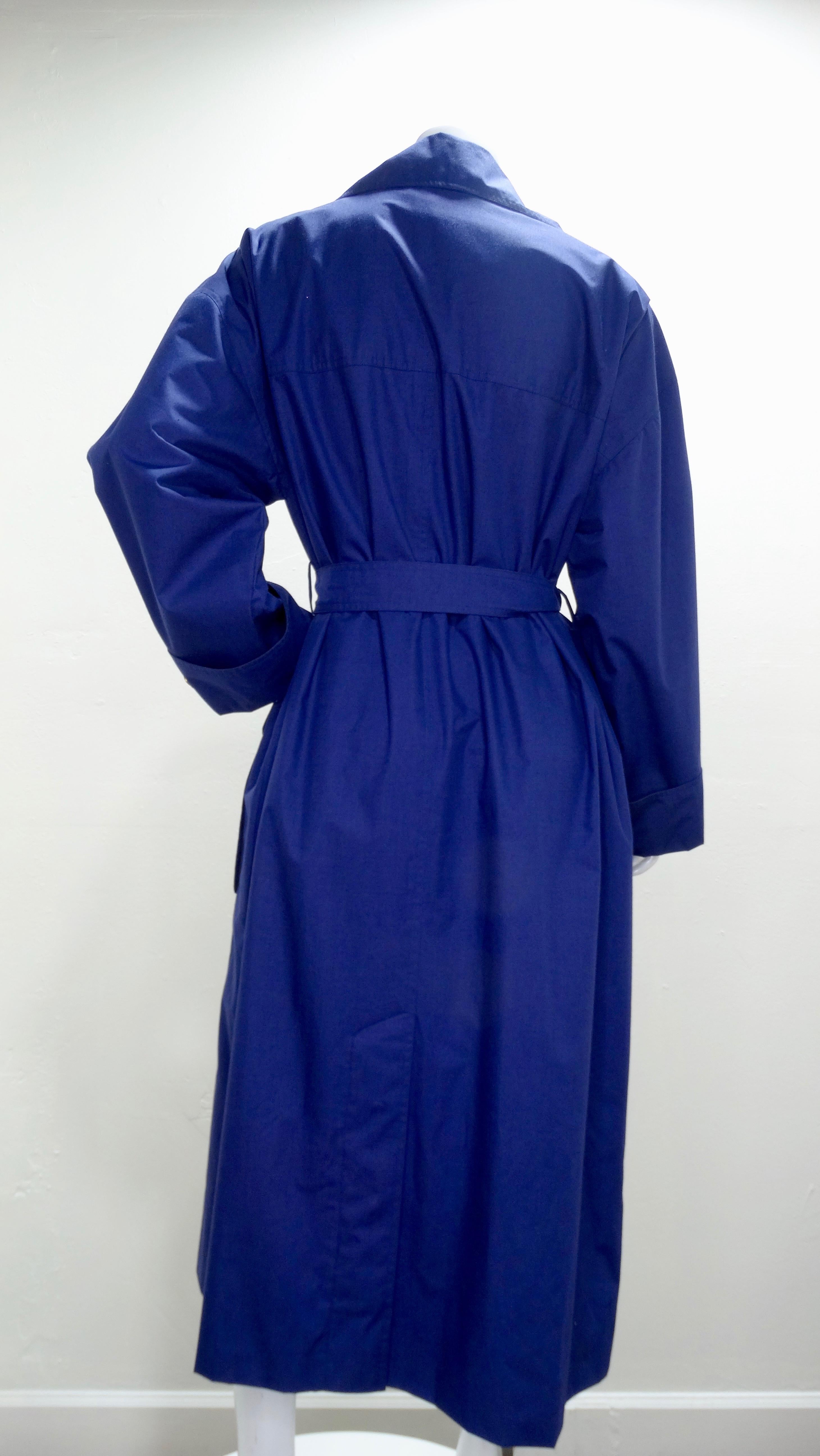 Chanel 1980s Navy Blue Trench Coat  In Good Condition In Scottsdale, AZ