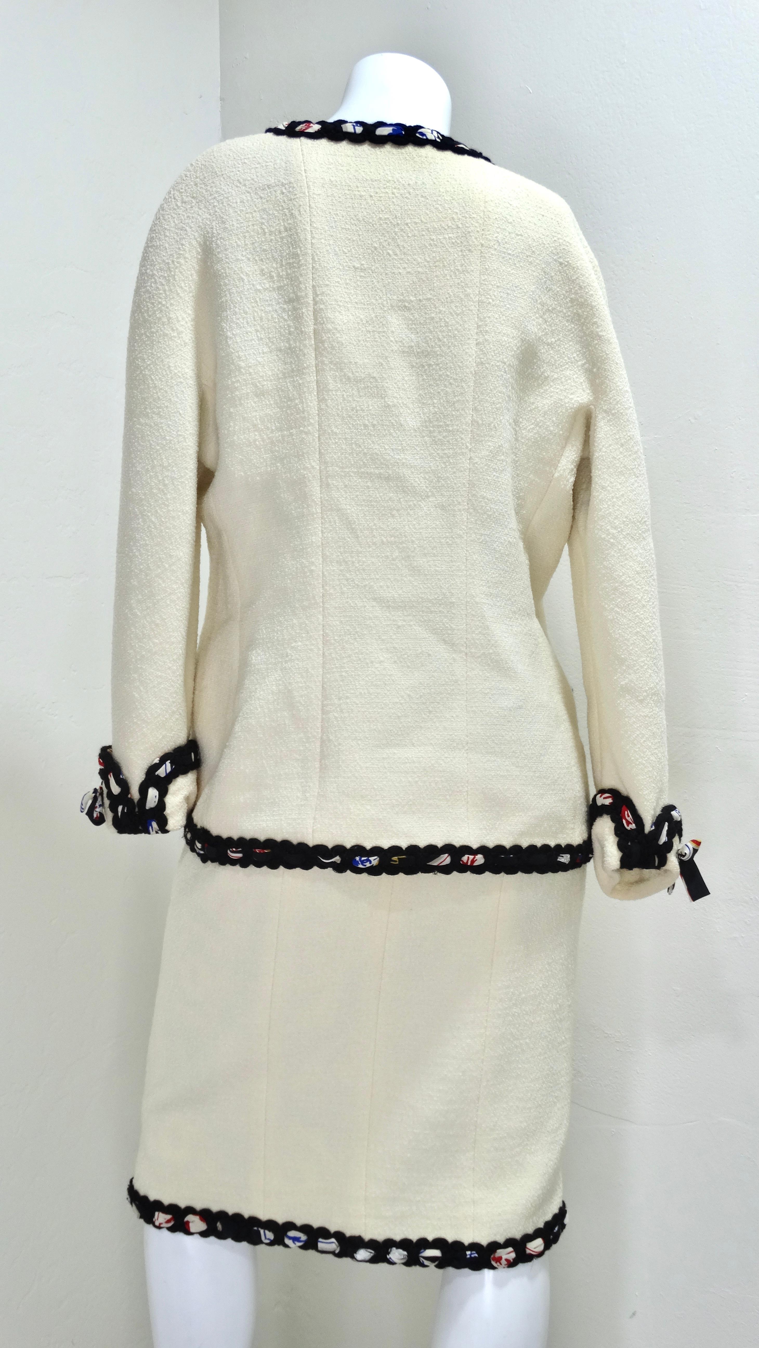 Chanel 1980's Rare Reversible Skirt Set For Sale 4