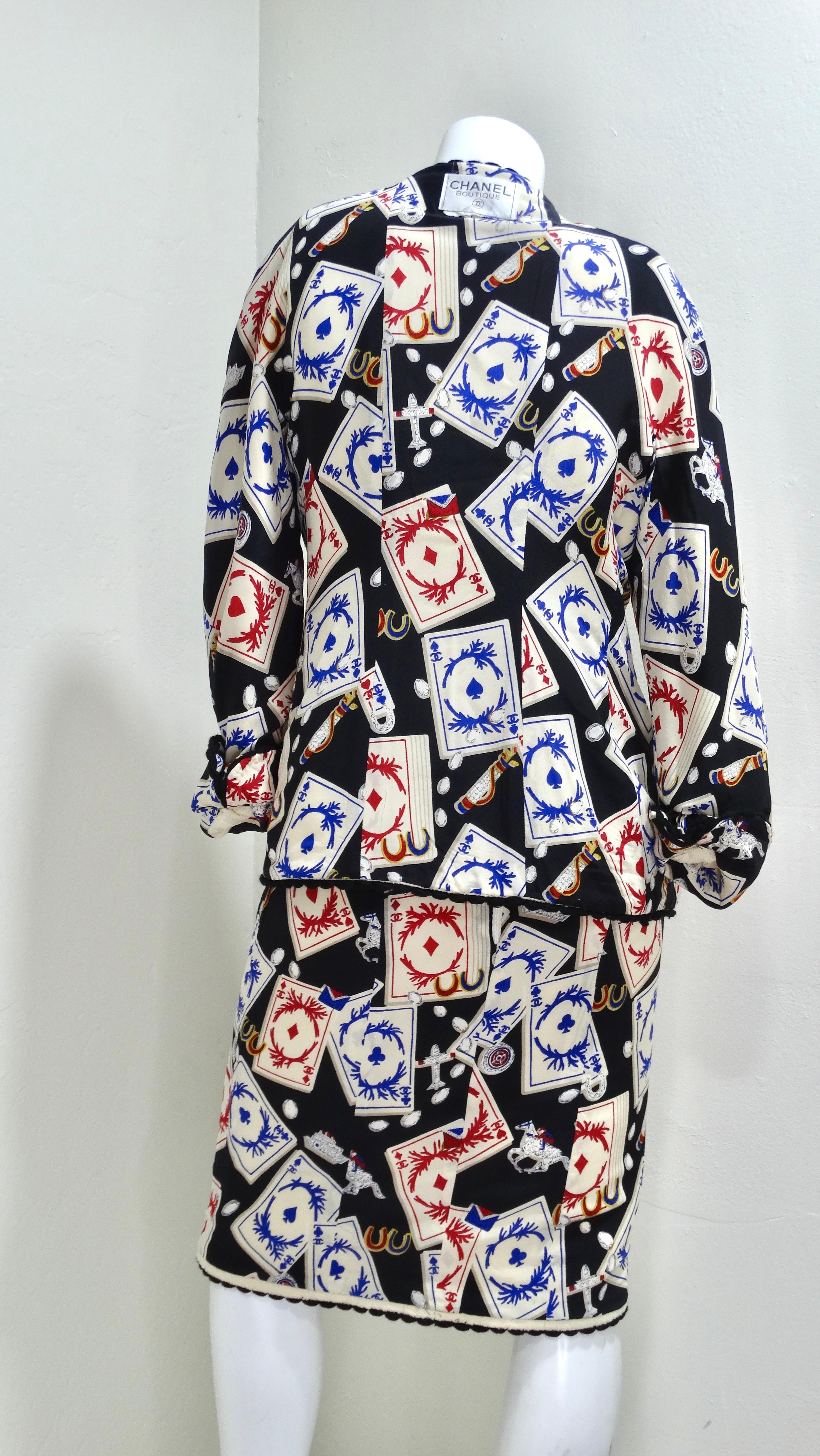 Chanel 1980's Rare Reversible Skirt Set For Sale 5