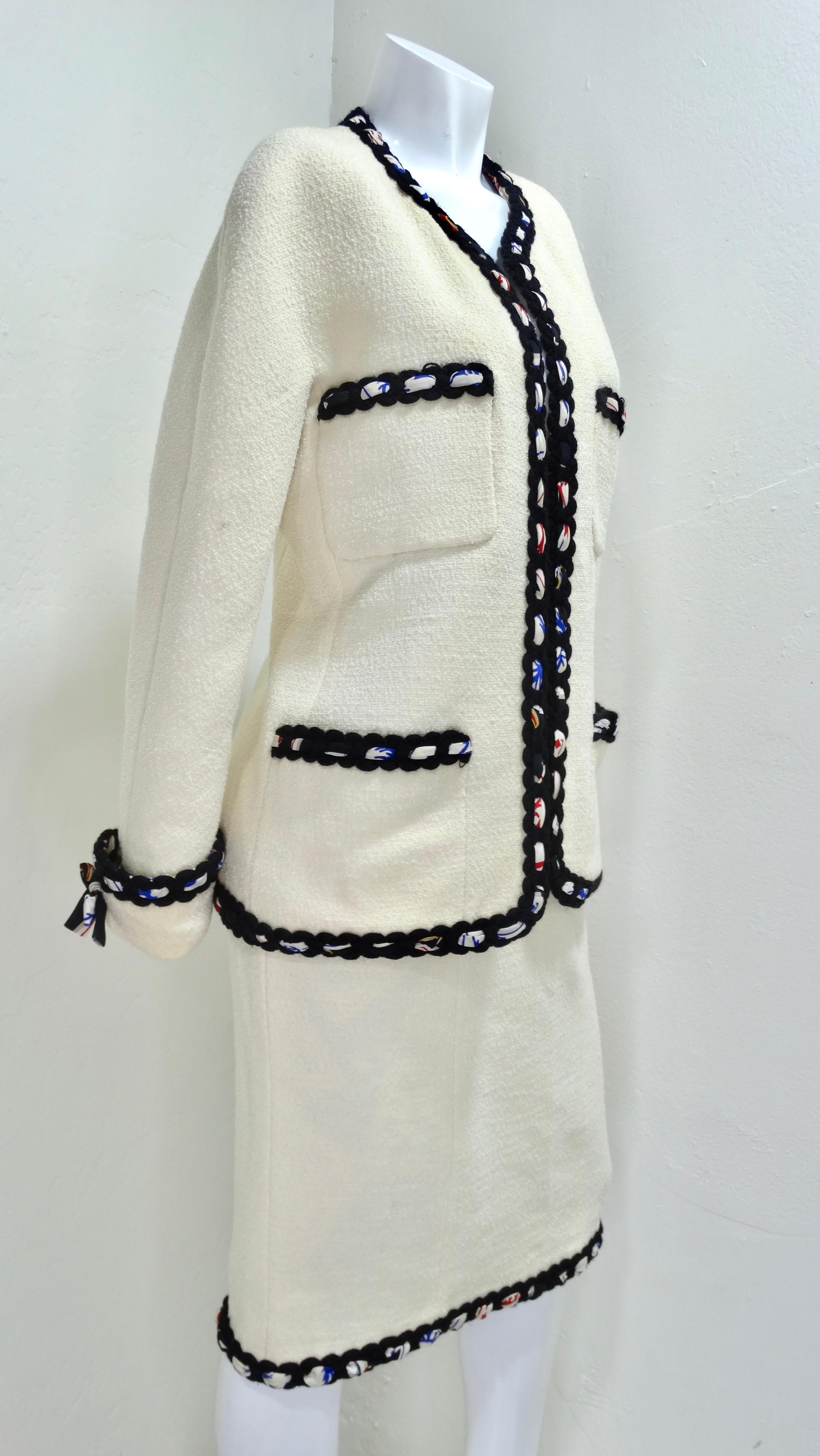 Chanel 1980's Rare Reversible Skirt Set In Excellent Condition For Sale In Scottsdale, AZ