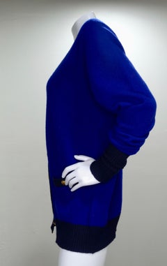 Chanel 1980s Royal Blue Cashmere Cardigan