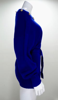 Chanel 1980s Royal Blue Cashmere Sweater