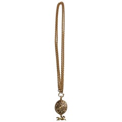 Chanel 1980s Sautoir with Medalionl & Horse Pendant Necklace