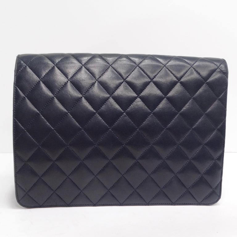 1980s Chanel Navy Blue Quilted Leather Large Camera Bag at 1stDibs