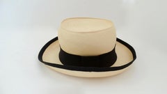 Chanel 1980s Straw Boater Hat