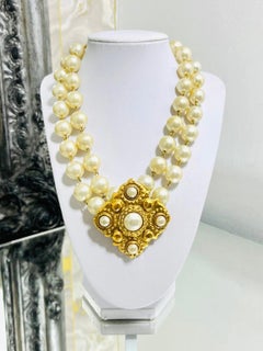 Chanel Pearl Choker Necklace Poured Glass & Faux Diamonds 1980s - Chelsea  Vintage Couture