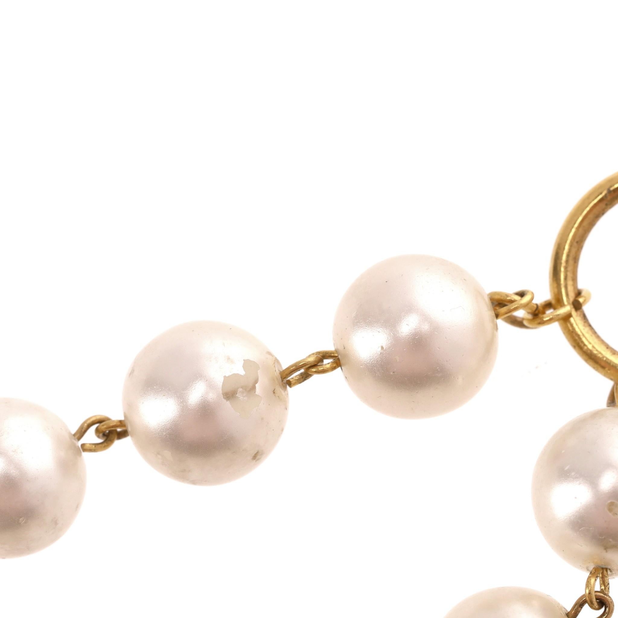 Chanel 1980's Vintage Pearl & 24k Gold Plated Necklace 3