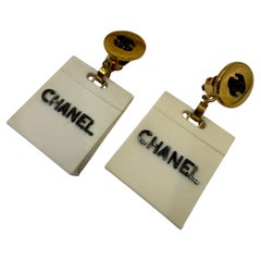 Chanel 1980s Vintage Einkaufstasche Ohrringe