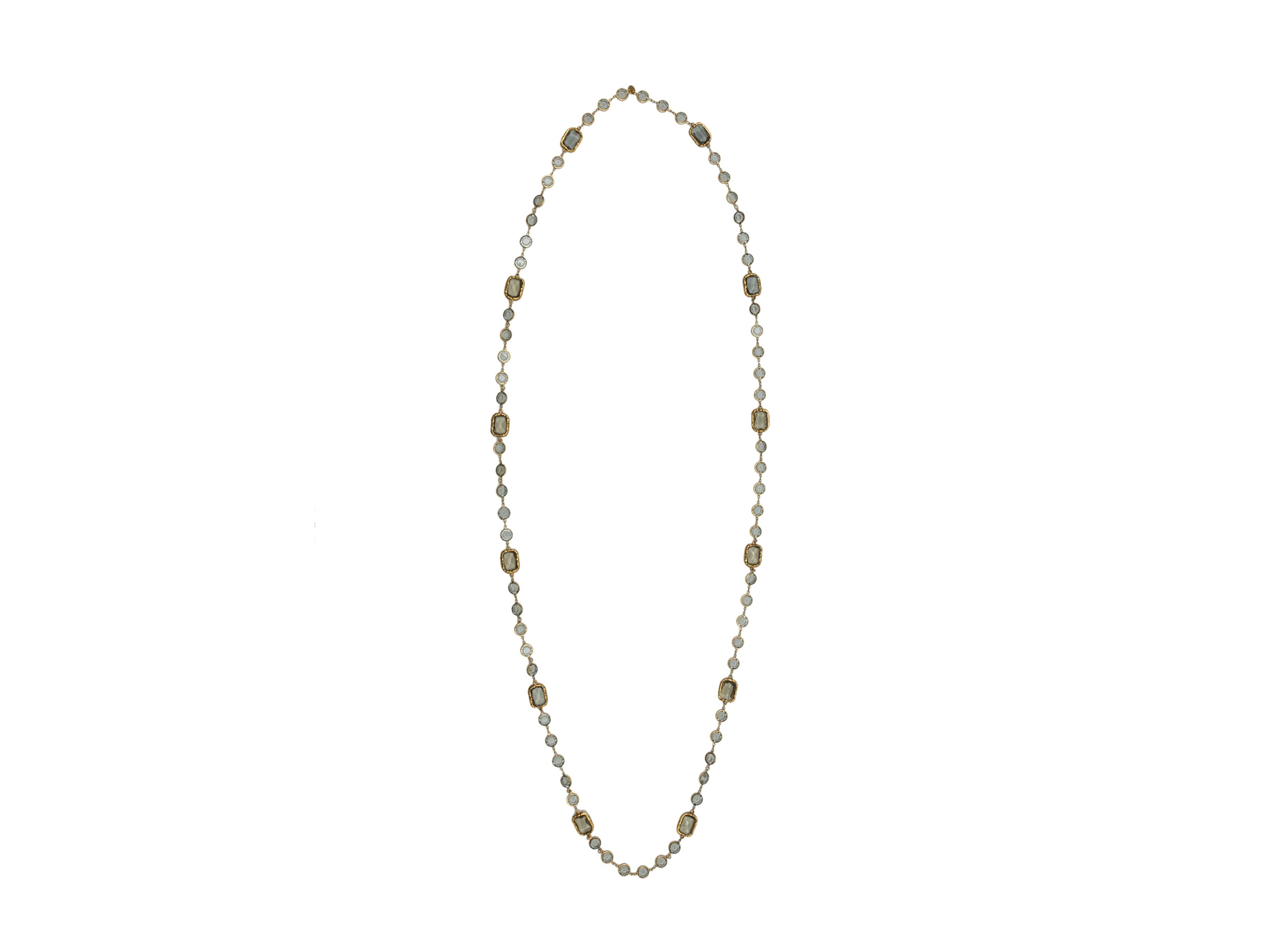 Product details: Vintage 1981 gold-tone and crystal long necklace by Chanel. No clasp. 30