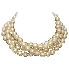 Retro Chanel 1981 Multi-Strand Pearl Choker