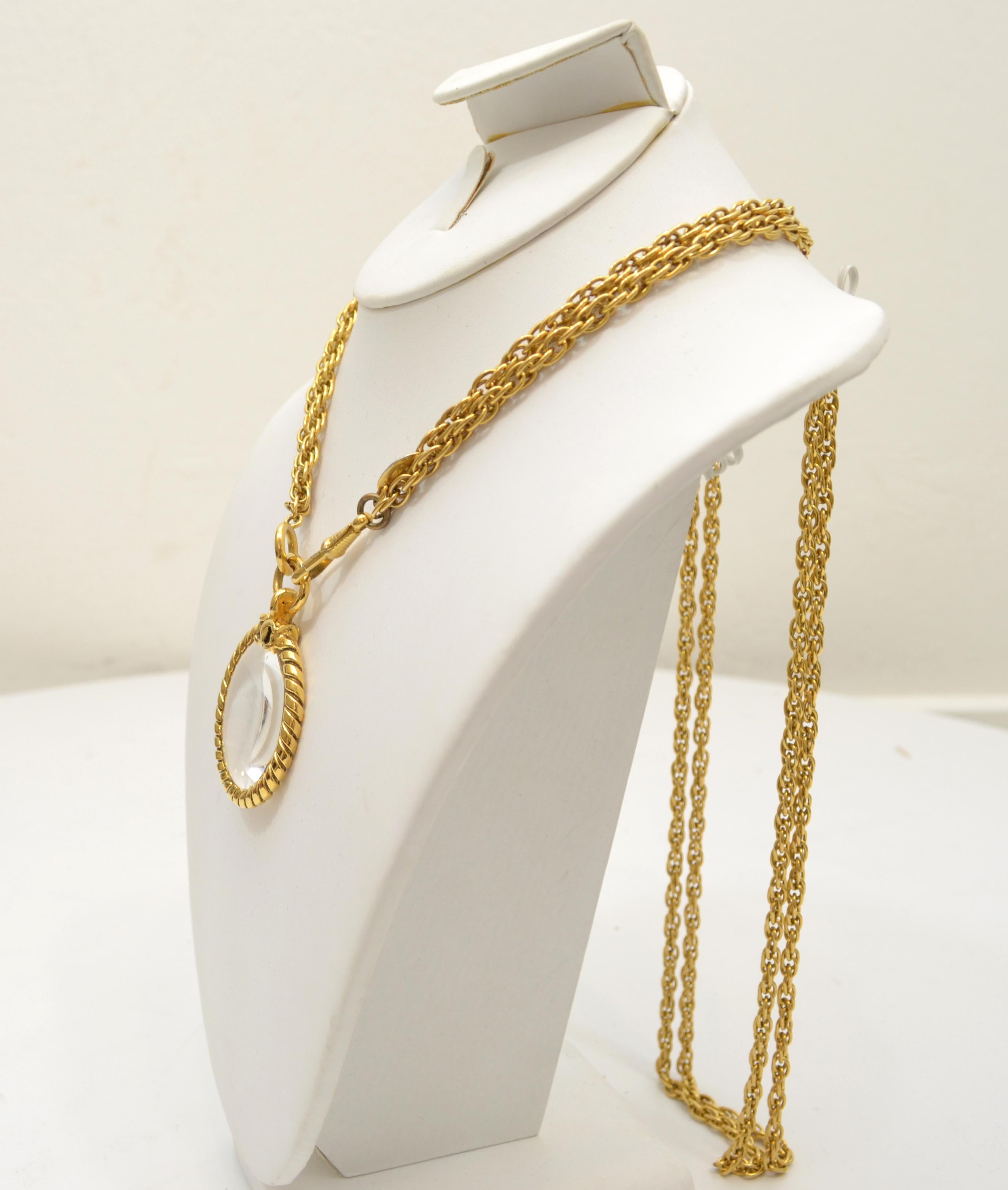 vintage magnifying glass necklace