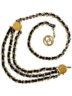 Chanel 1984 chain leather belt
