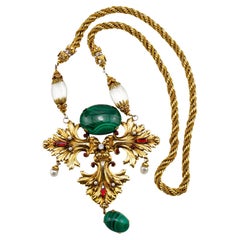 Chanel 1984 Haute Couture Medallion and Gilt Metal Pendant