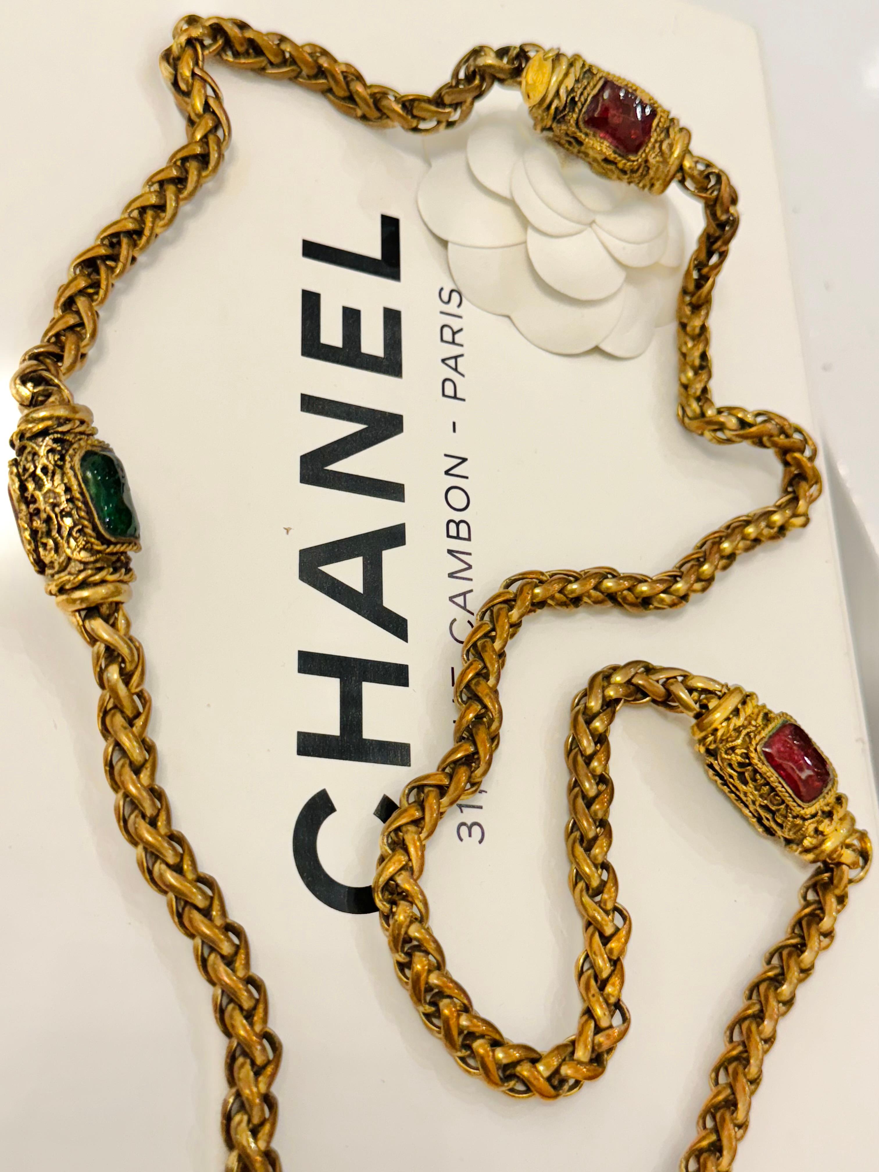 Chanel 1985 collana Gripoix sautoir in vendita 1