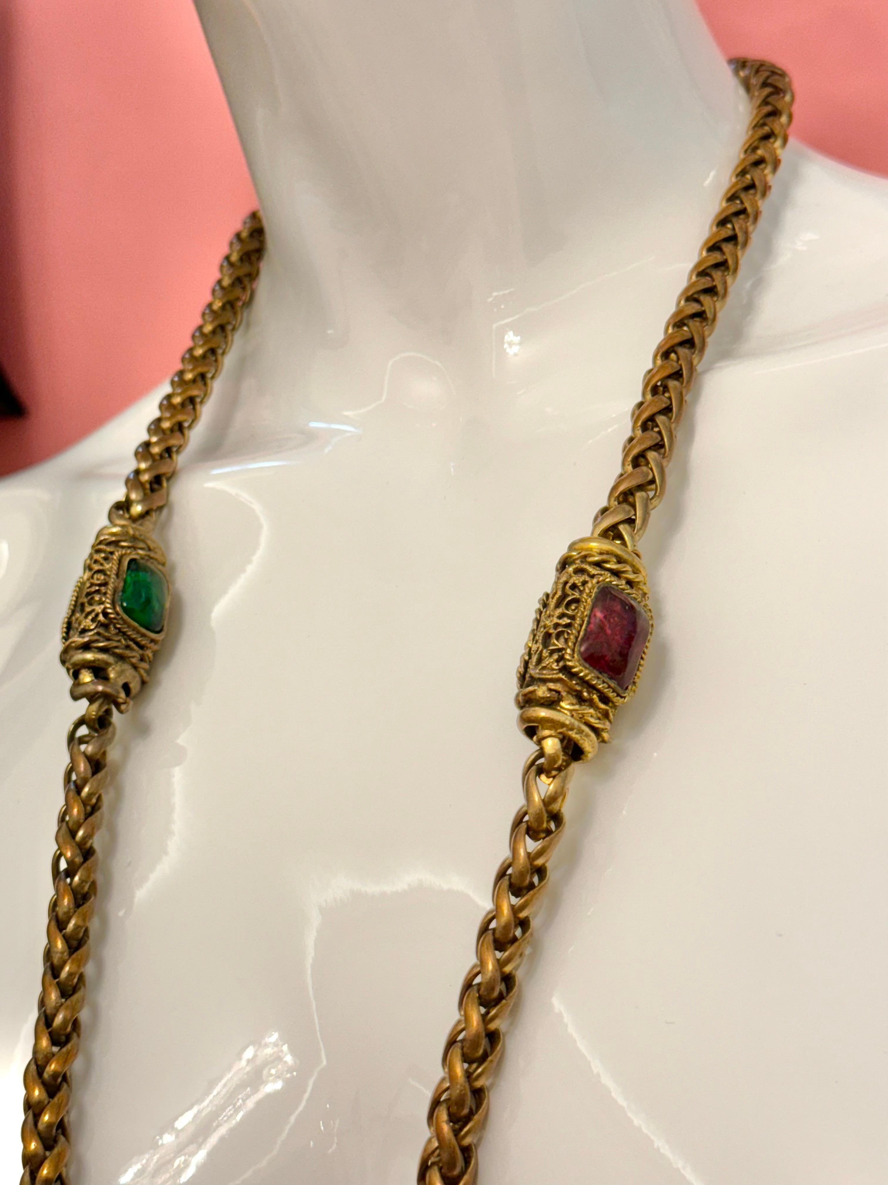 Chanel 1985 collana Gripoix sautoir in vendita 4
