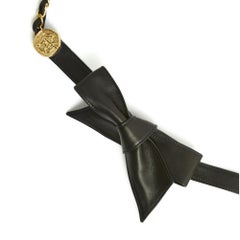 Chanel 1985s Ceinture T75 Kette Leder Medaillons Gürtel US27 28