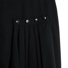 Chanel 1985s Jupe Drapé Noir FR38 Haute Couture Black Wool Crepe Fold UK10 US8