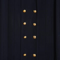 Chanel 1985s Robe Manteau FR38 Black Wool Dress Trench Coat UK10 US8 Rare