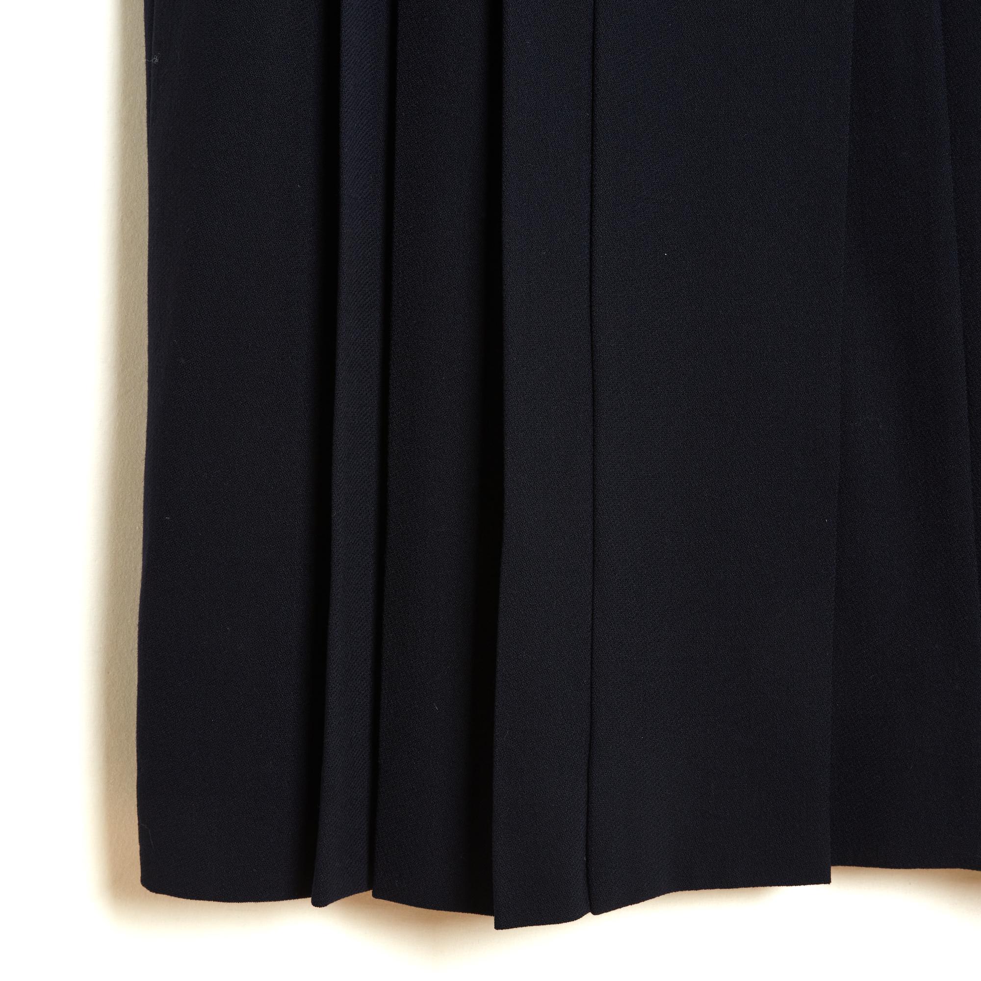 Women's or Men's Chanel 1985s Robe Manteau FR38 Black Wool Dress Trench Coat UK10 US8 Rare For Sale
