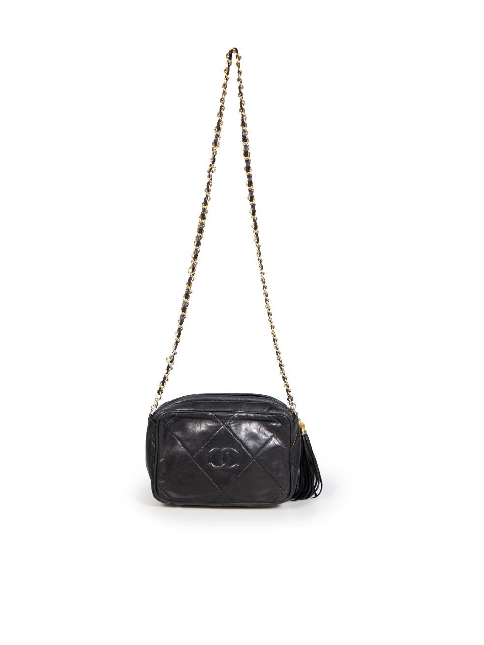 Chanel 1986 - 1988 Black Vintage CC Camera Bag In Good Condition In London, GB