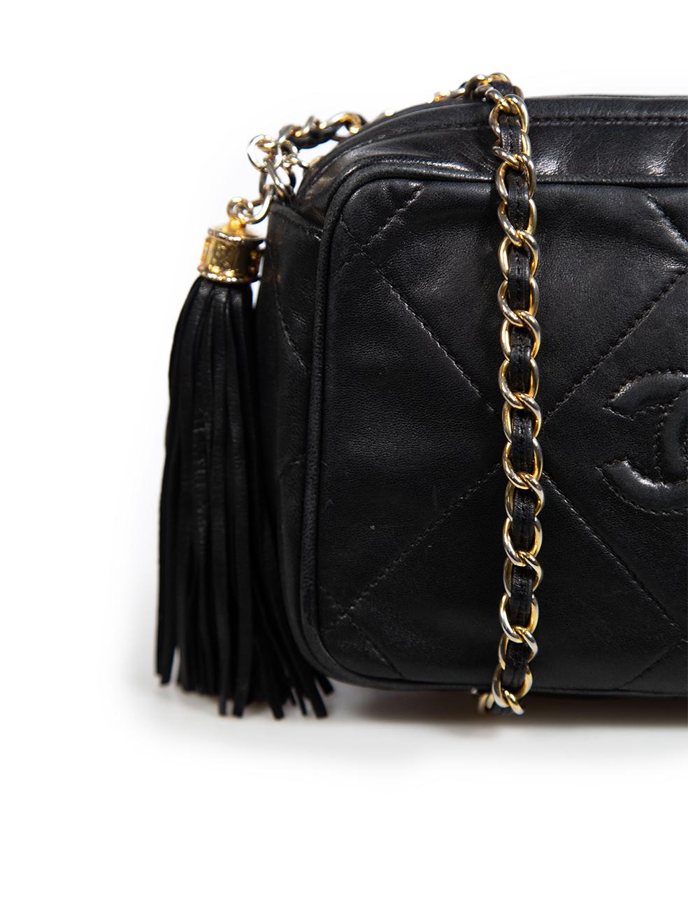 Chanel 1986 - 1988 Black Vintage CC Camera Bag 3