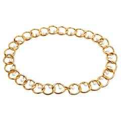 Chanel 1986 Ceinture Chaine Perles T70 a 85 Maxi Chain Pearl Belt 28 to 34 in