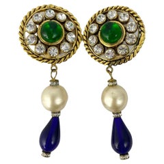 Chanel 1986 Gripoix Drop Earrings