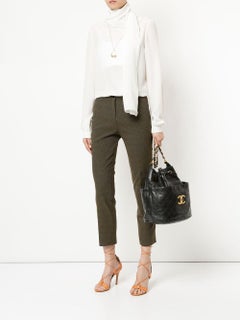 Chanel 1986 Vintage Diamond Stitch Drawstring Crossbody Bucket Bag