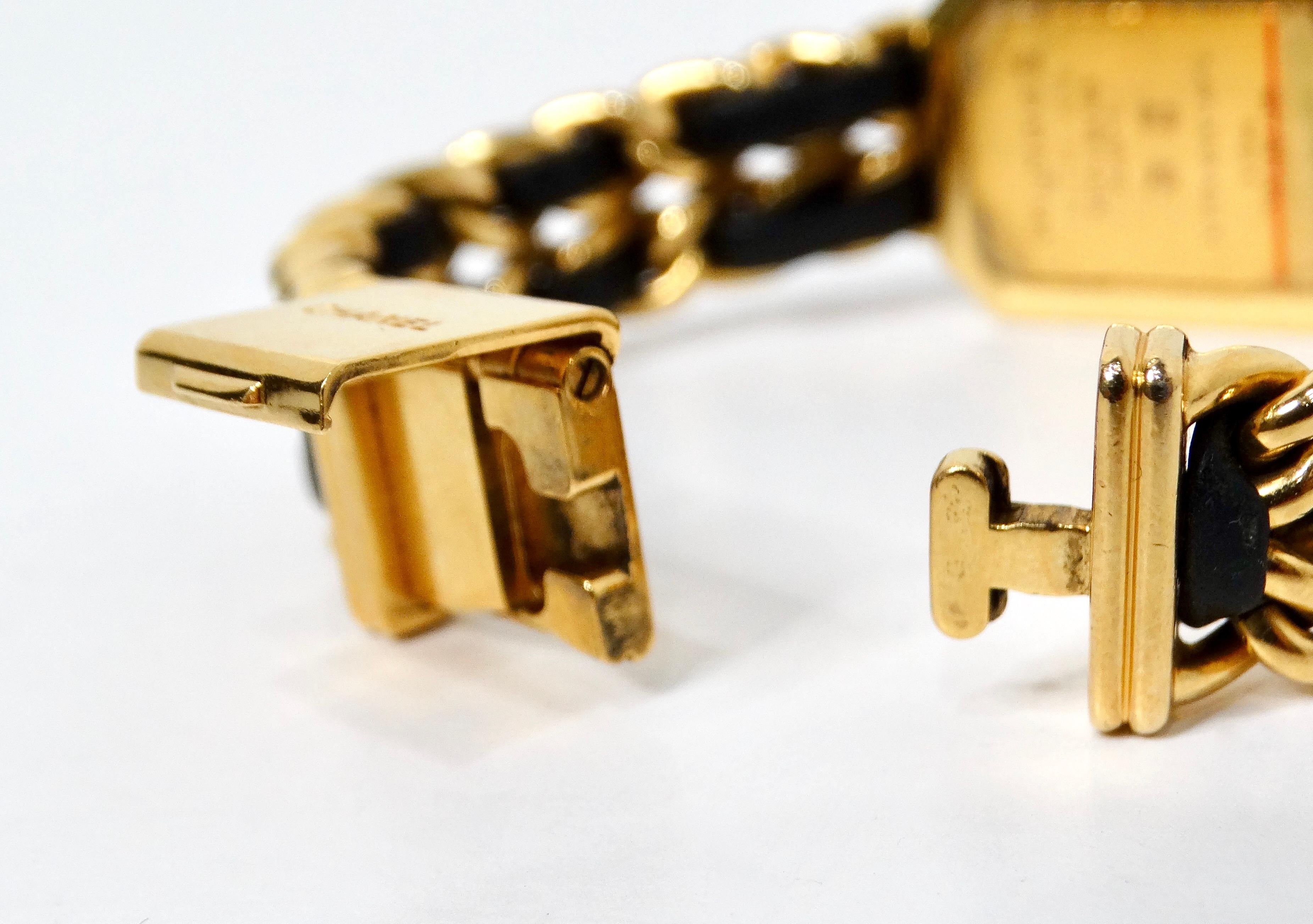 Chanel 1987 Premiere 20mm Rock Quartz & Gold-Plated Chain Wrist Watch For Sale 5