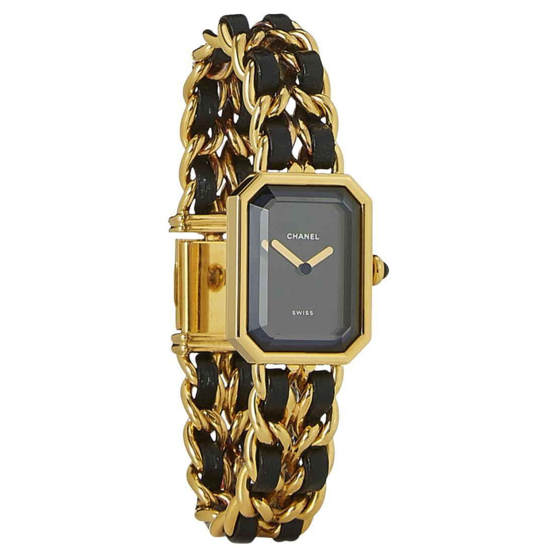 Reloj de pulsera Chanel 1987 Premiere Rock de 20 mm con cuarzo y cadena chapada en oro en venta