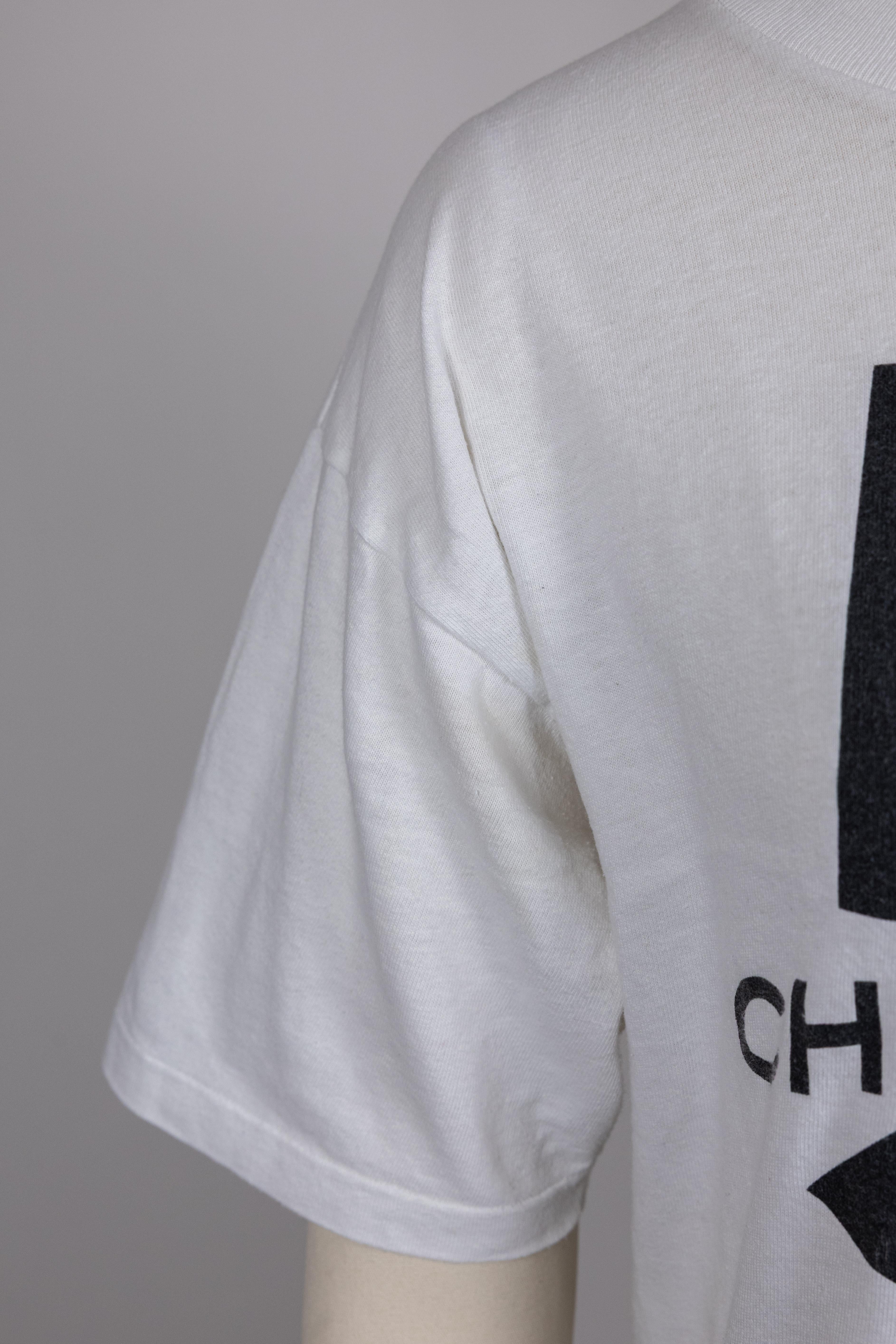 Chanel 1987 Runway Vintage White Cotton No.5 T-Shirt at 1stDibs