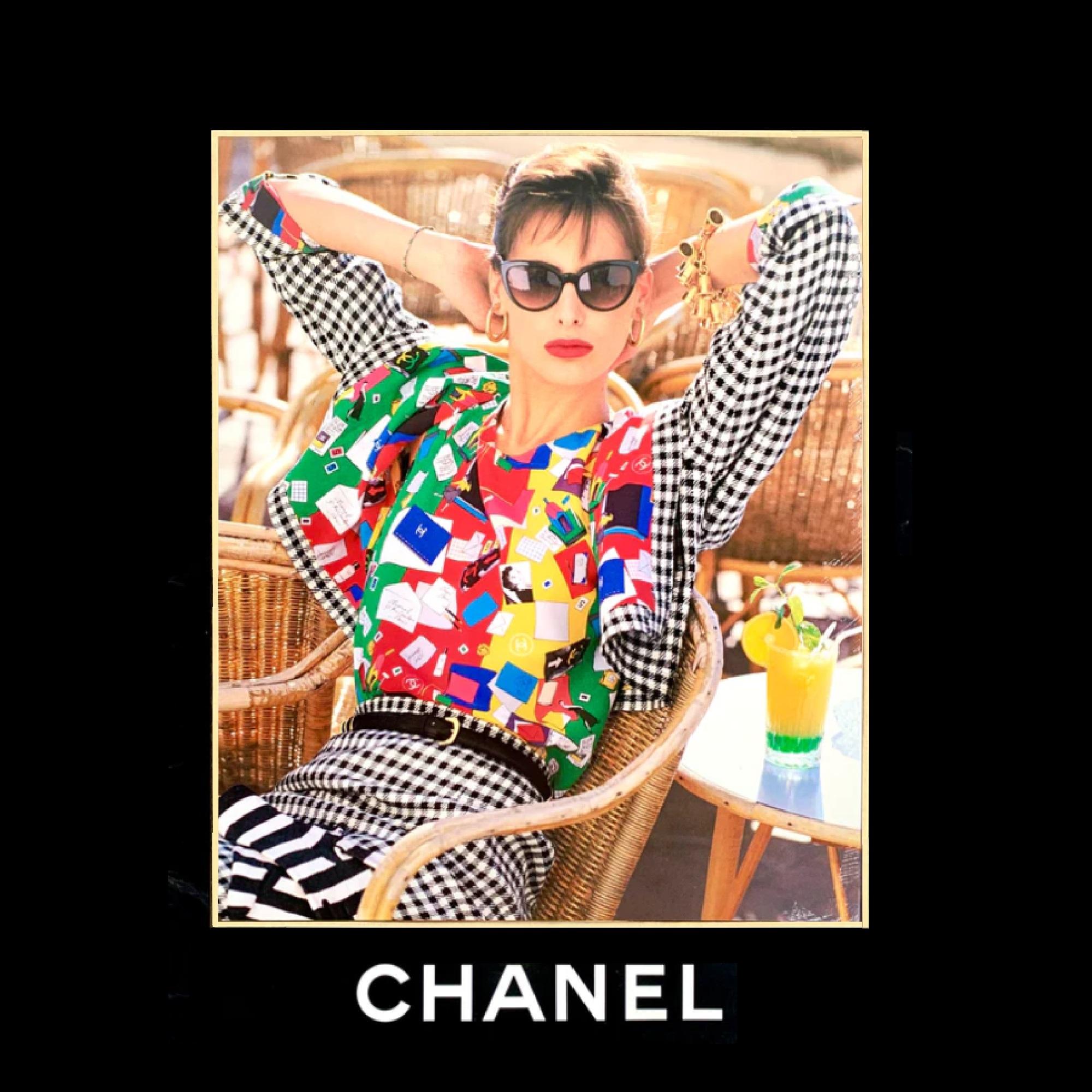 Chanel 1987 Veste Tailleur FR38 Quilted Graphic Script Ensemble Suit UK10 US6 5