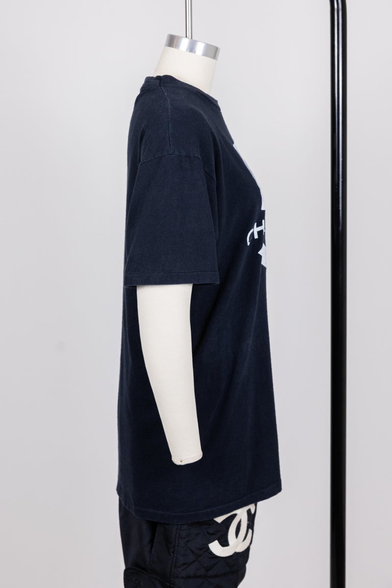 Chanel 1987 Vintage Black Cotton No.5 T-Shirt For Sale at 1stDibs