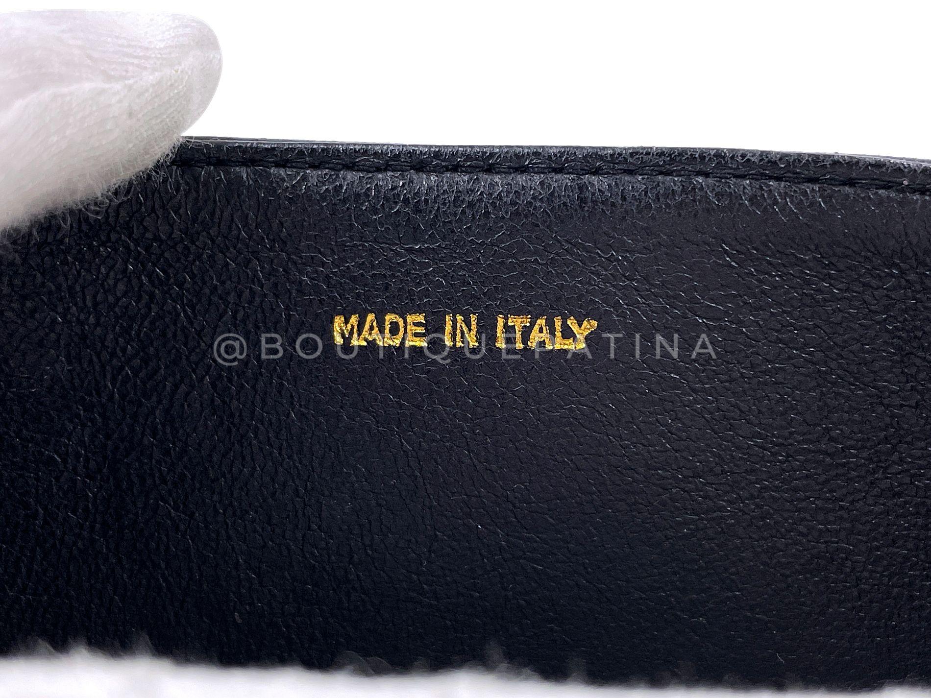 Chanel 1987 Vintage Negro Logo Gigante Mini Flap Bag 24k GHW 69047 en venta 9