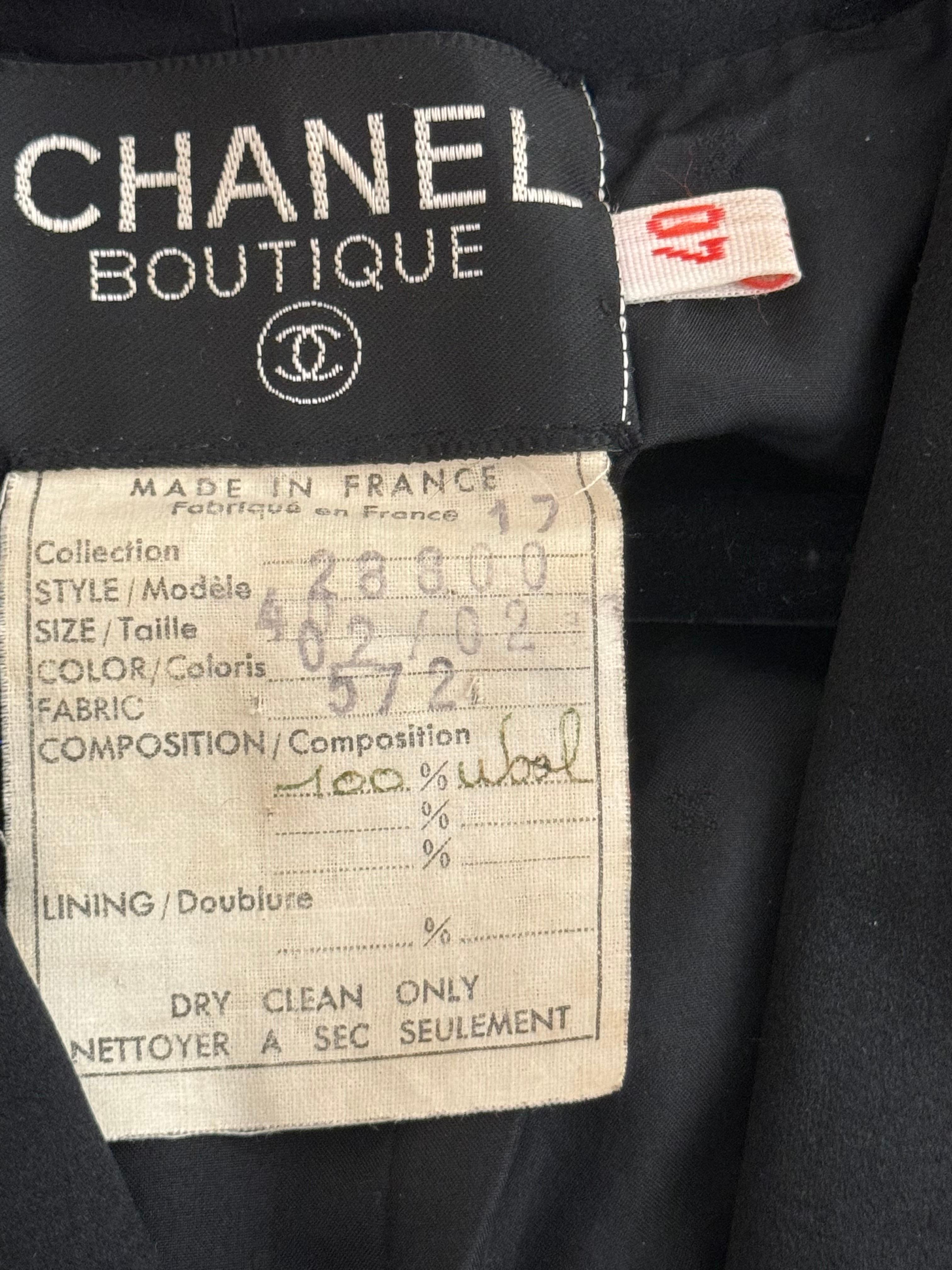  Veste noire de Chanel 1988 Unisexe 