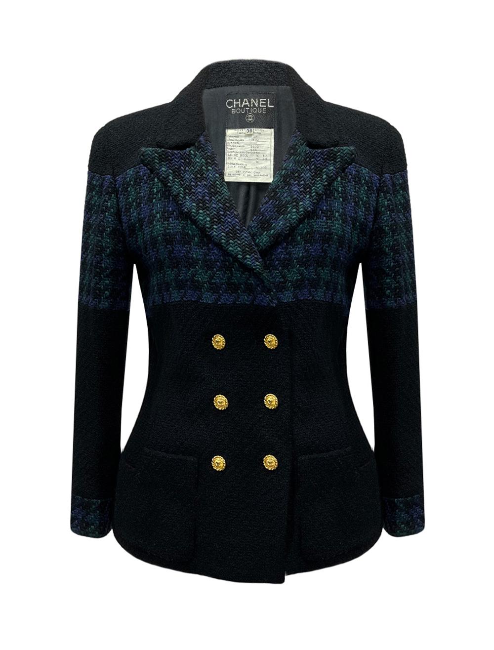 Chanel 1988 Extremely Rare Collectors Black Tweed Jacket 2