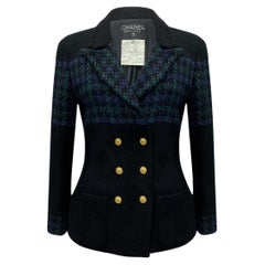 Chanel 1988 Extremely Rare Collectors Black Tweed Jacket