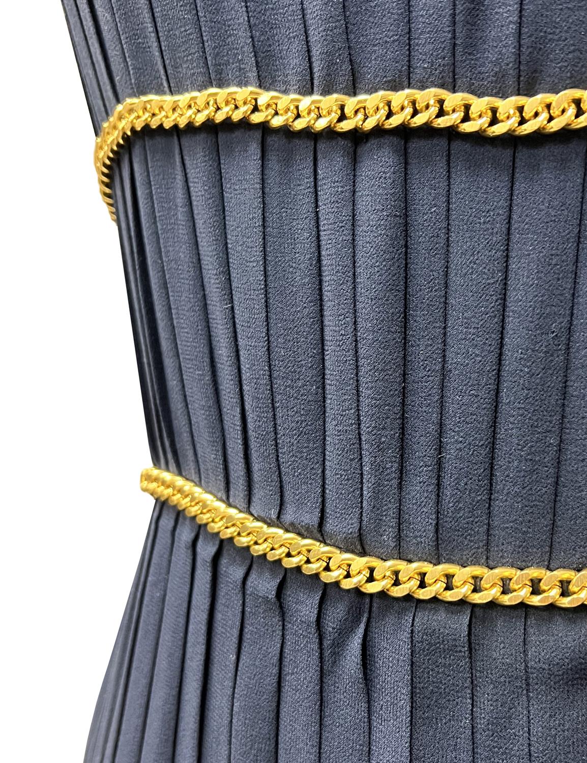 Chanel 1988 Rarest Chain Accent Maxi Silk Gown In Excellent Condition In Dubai, AE