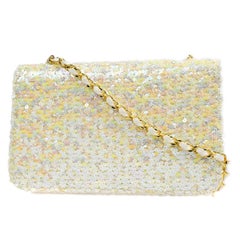 Chanel 1989-1991 Straight Flap Medium Sequin Bag