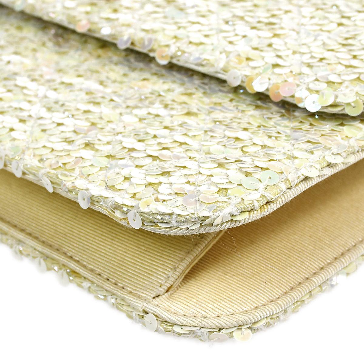 Chanel 1989-1991 Straight Flap Medium Sequin Bag In Good Condition For Sale In London, GB