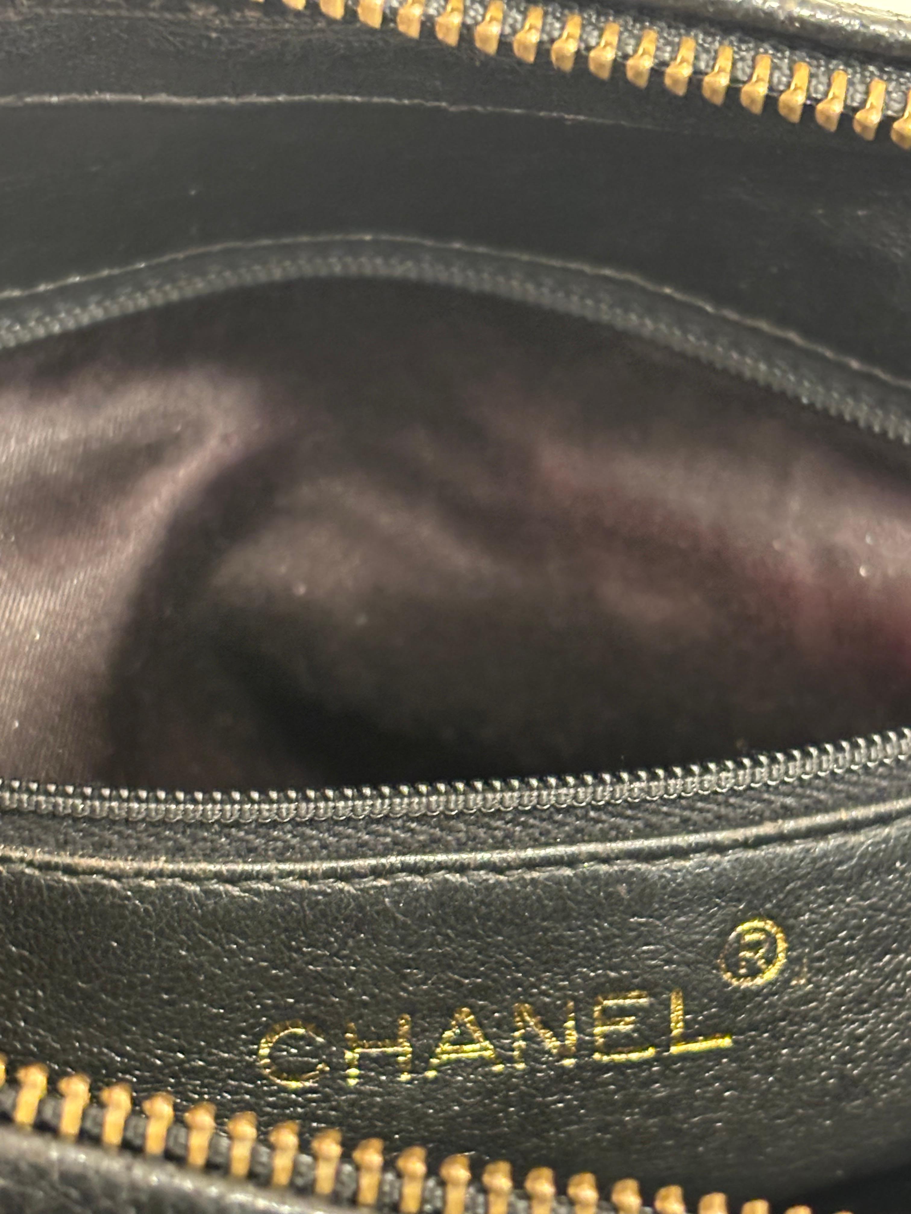 Chanel 1989-91 Quilted Lambskin Leather Camera Bag with Tassels w/Entrupy COA 9