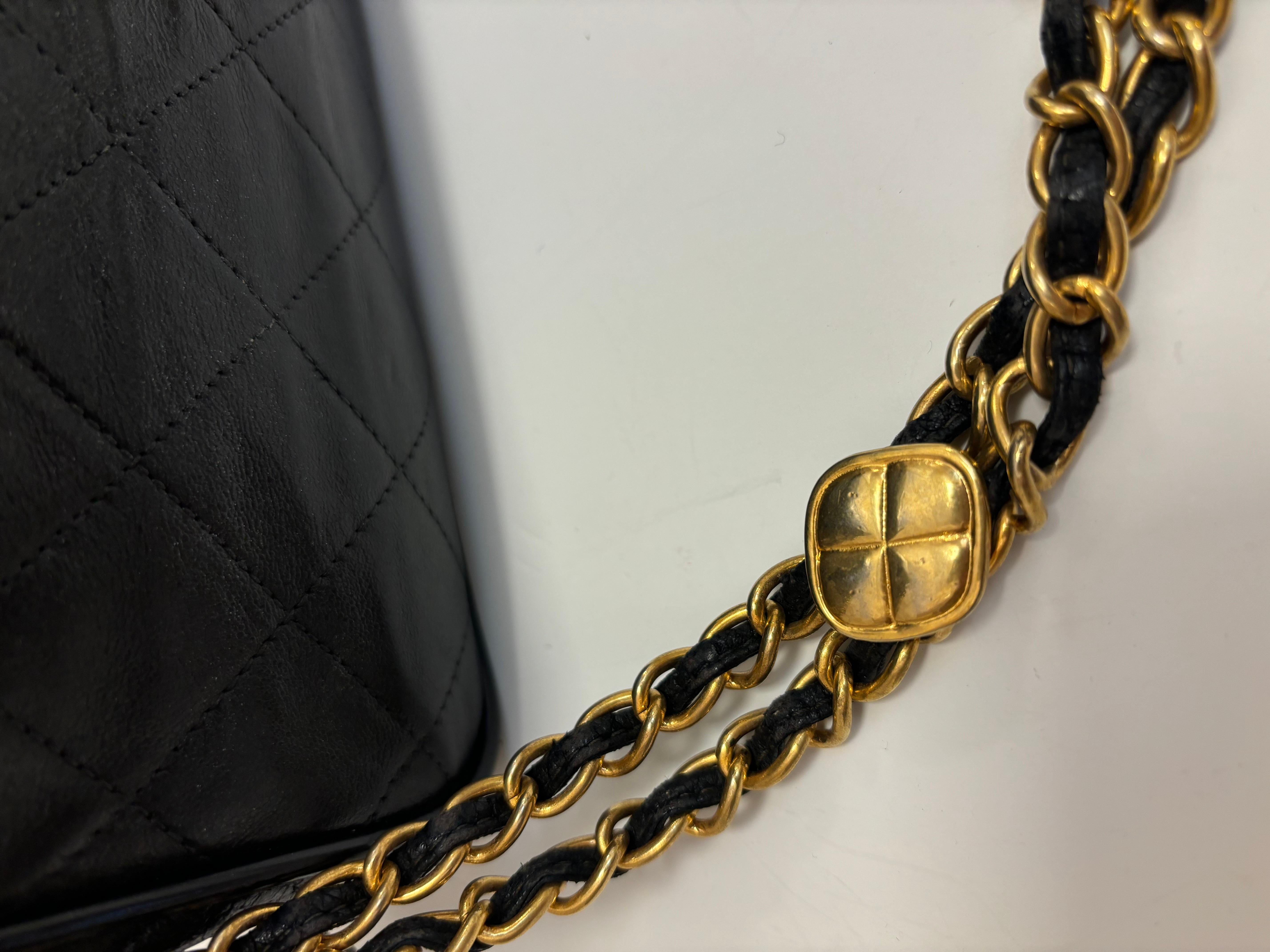 Chanel 1989-91 Quilted Lambskin Leather Camera Bag with Tassels w/Entrupy COA 1