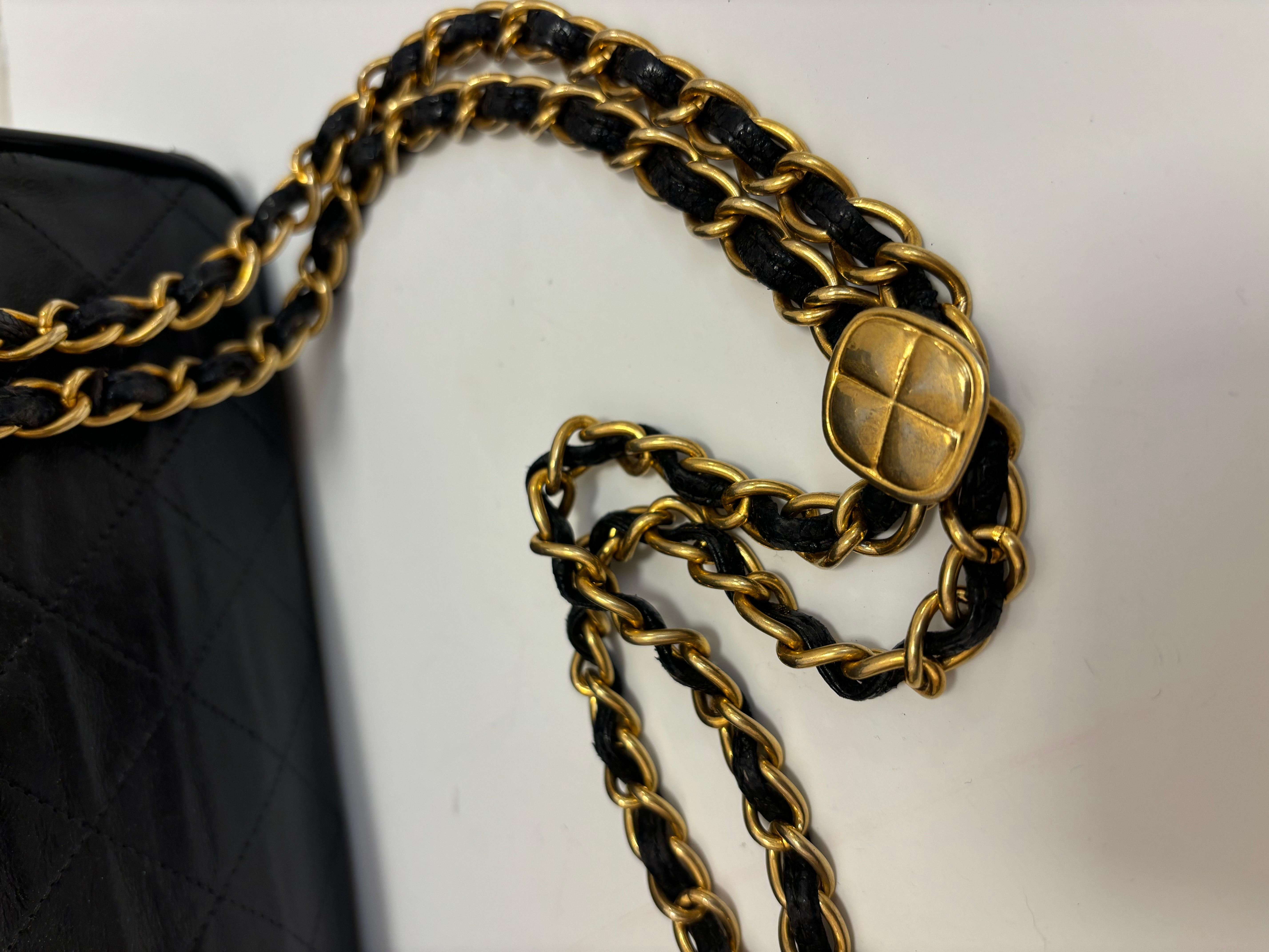 Chanel 1989-91 Quilted Lambskin Leather Camera Bag with Tassels w/Entrupy COA 3