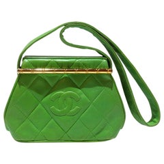 Chanel 1989 Kelly Green Quilted Handbag