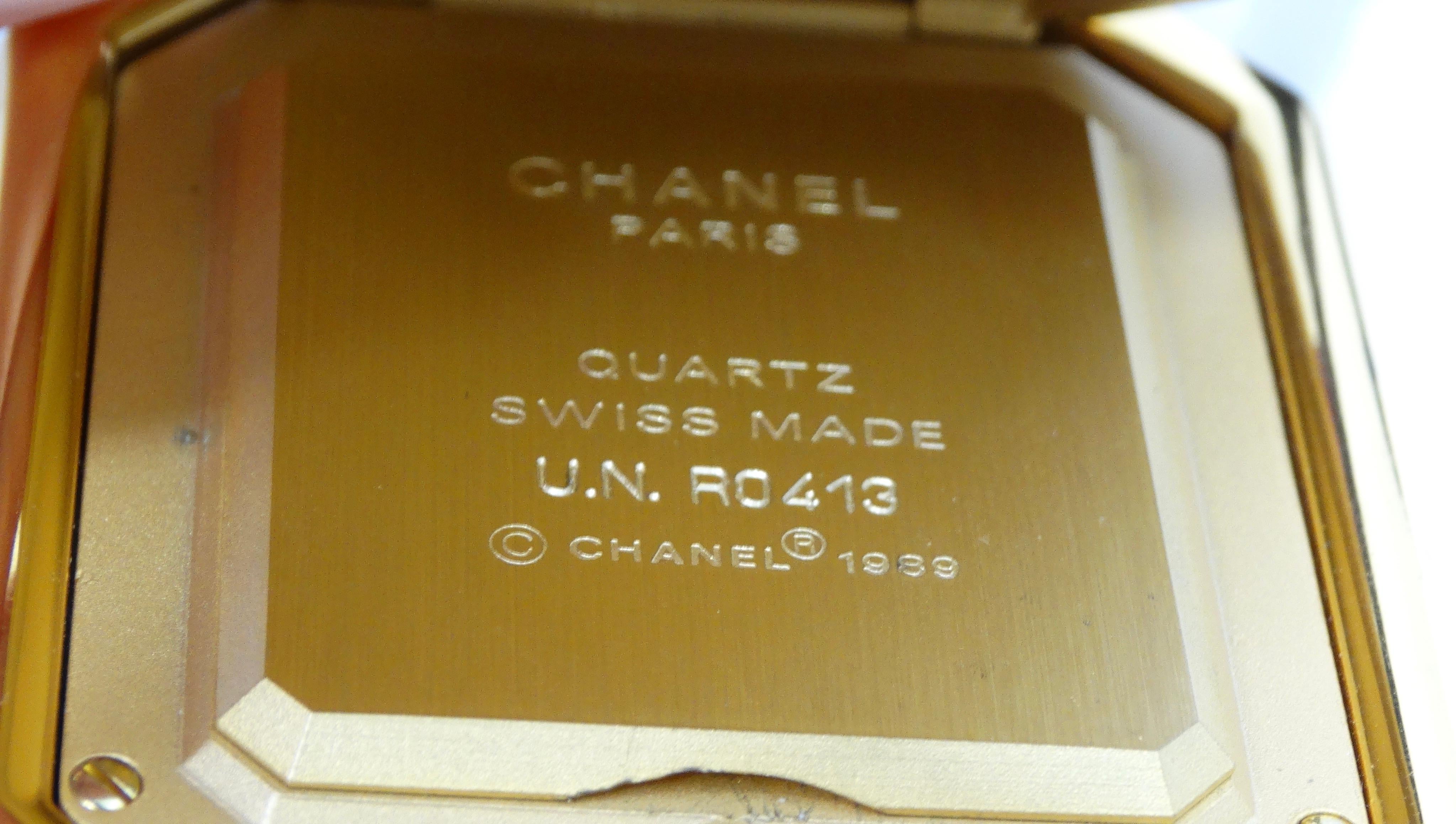 Women's or Men's Chanel 1989 Premier Black/Gold Clock For Sale