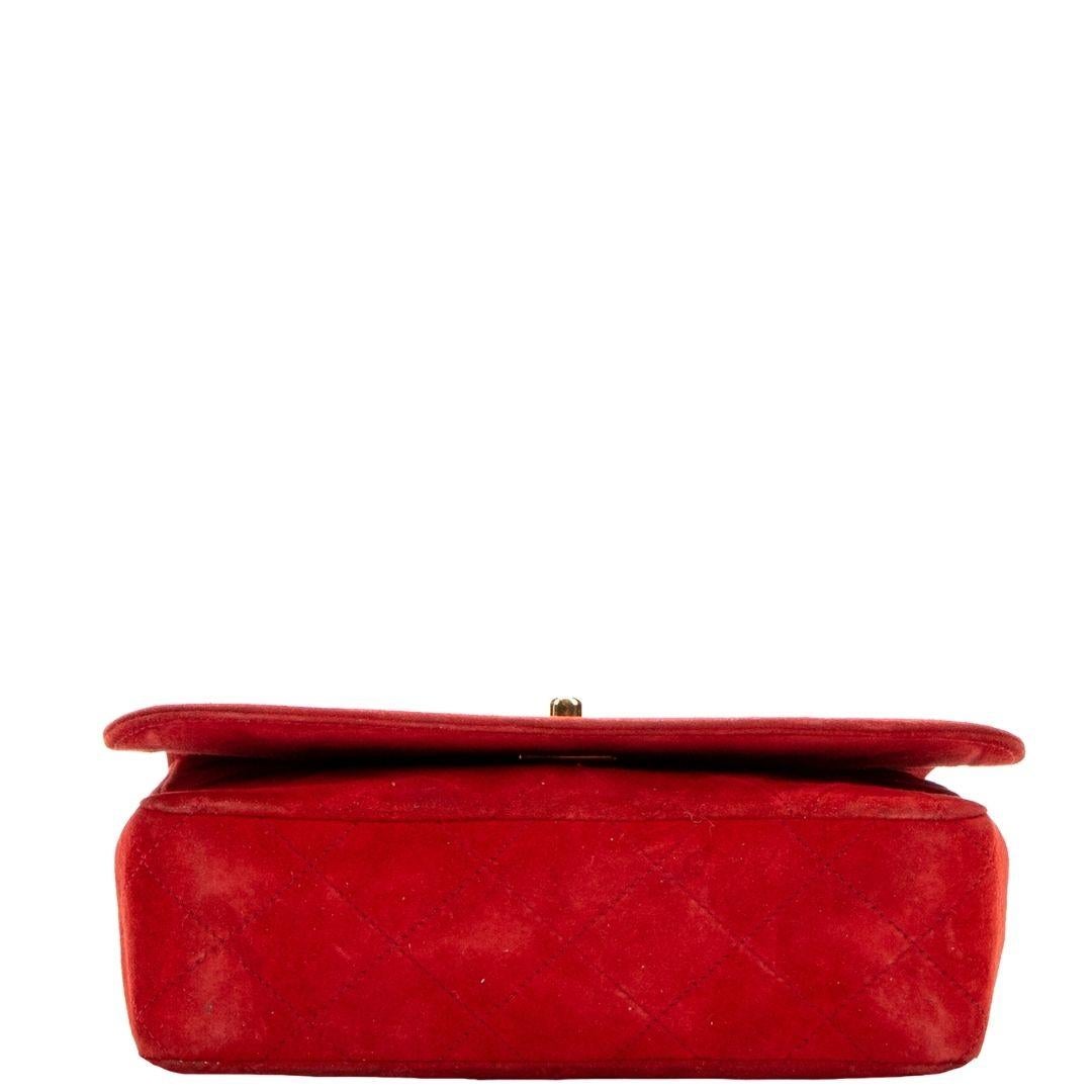 Chanel 1989 Rote Diana Full Flap Tasche mit Klappe für Damen oder Herren im Angebot